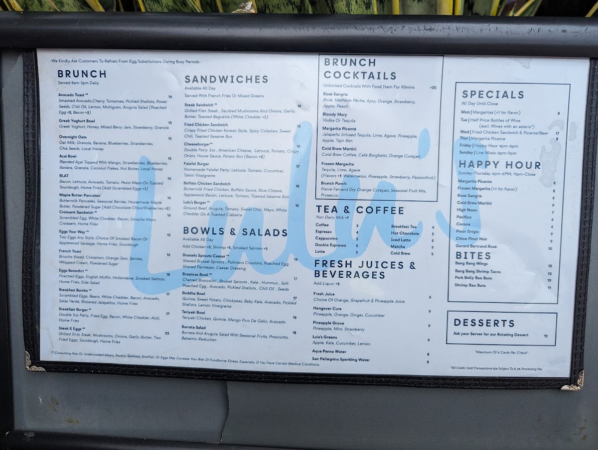 Lulu's Café & Cocktails Menu - Image 5